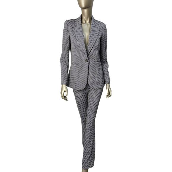 Maryley Fitted Jacquard Geometric Pattern Suit Sz.XS - Picture 1 of 5